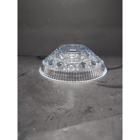 Federal Glass Blue‎ Bowl, Vintage Starburst Bowl, Button and Cane Pattern - Picture 7 of 10